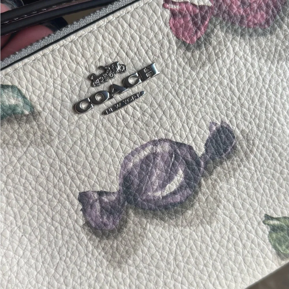 Authentic Coach 3D Candy Print leather zip wristlet w candy charm clip